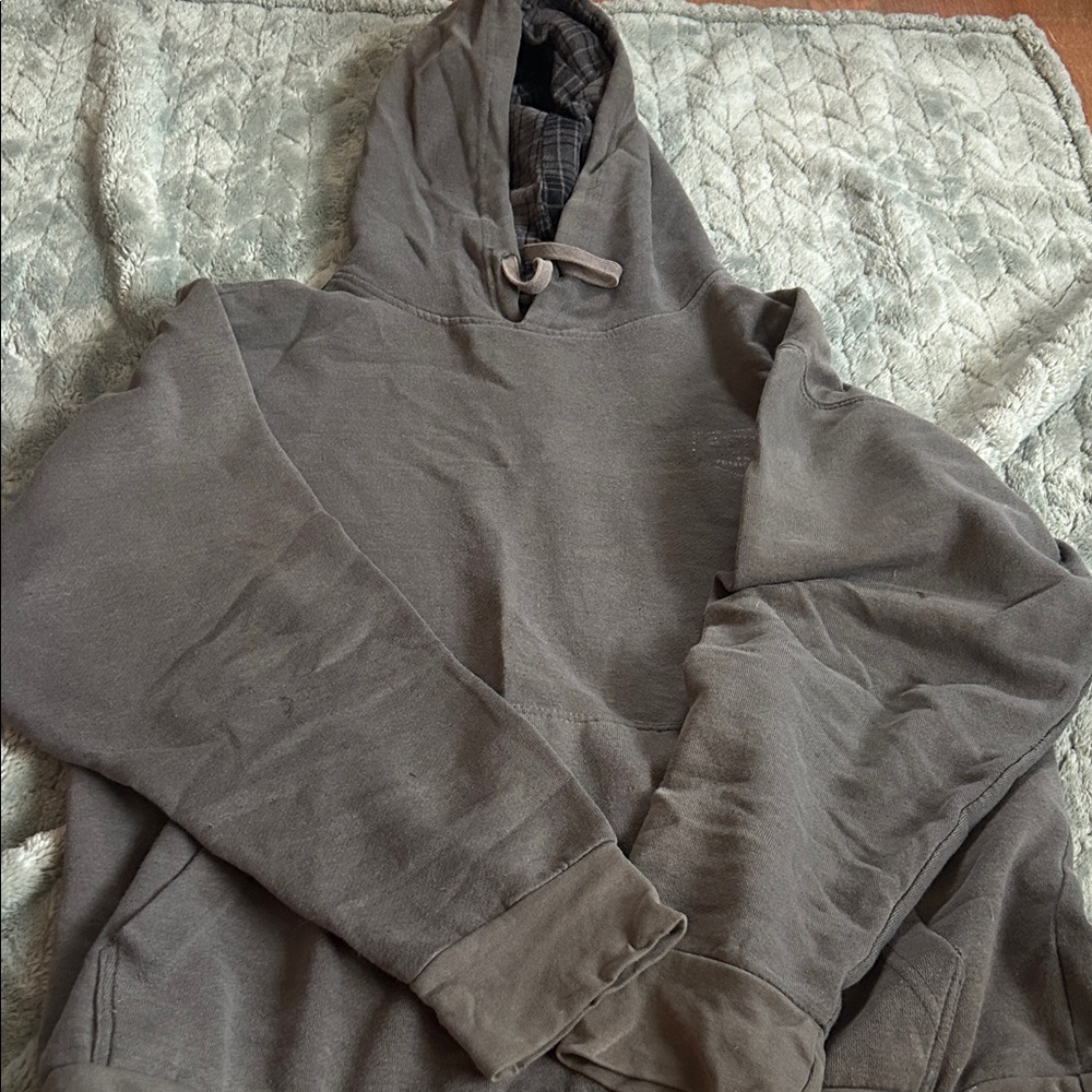 Dickies Gray Plaid Lined Hoodie